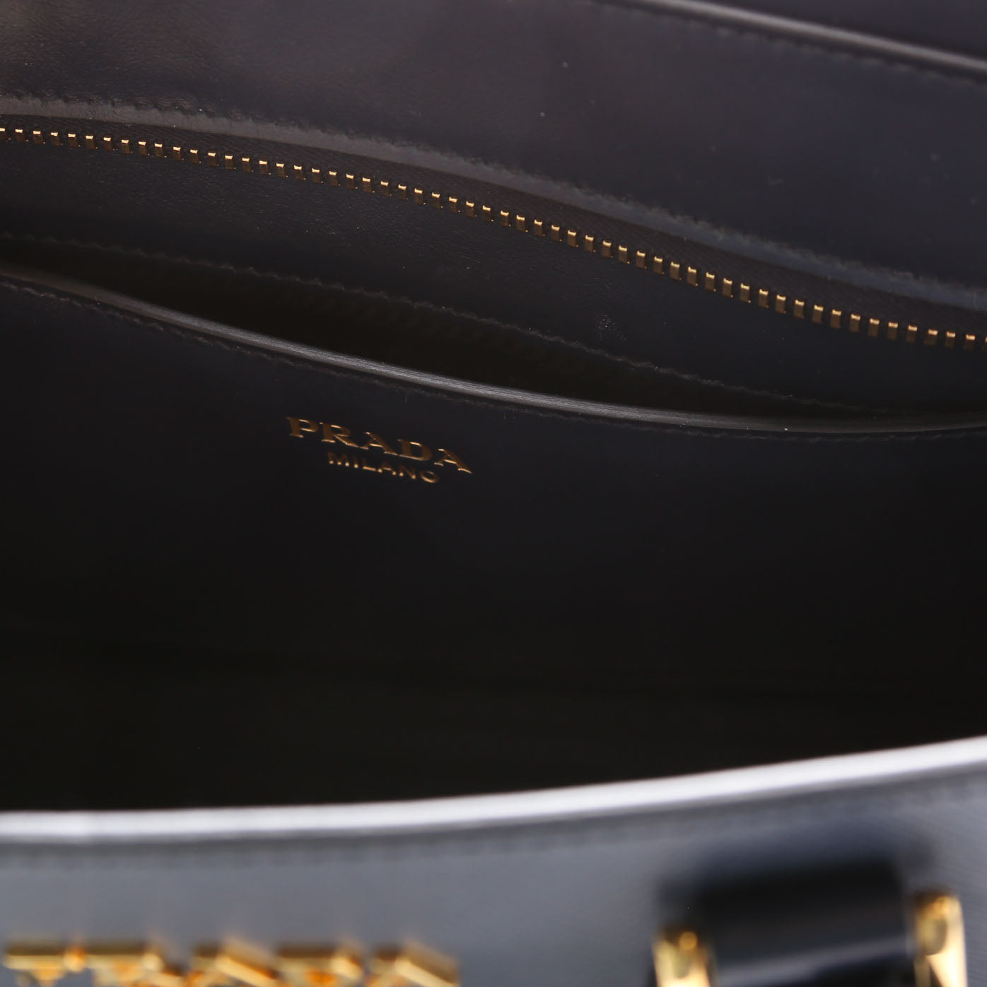 1BA113 Saffiano/Calfskin Top Handle Bag Navy