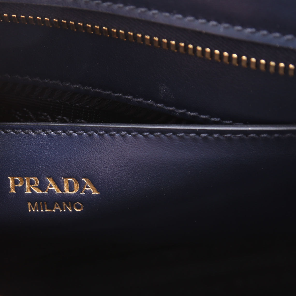 1BA113 Saffiano/Calfskin Top Handle Bag Navy
