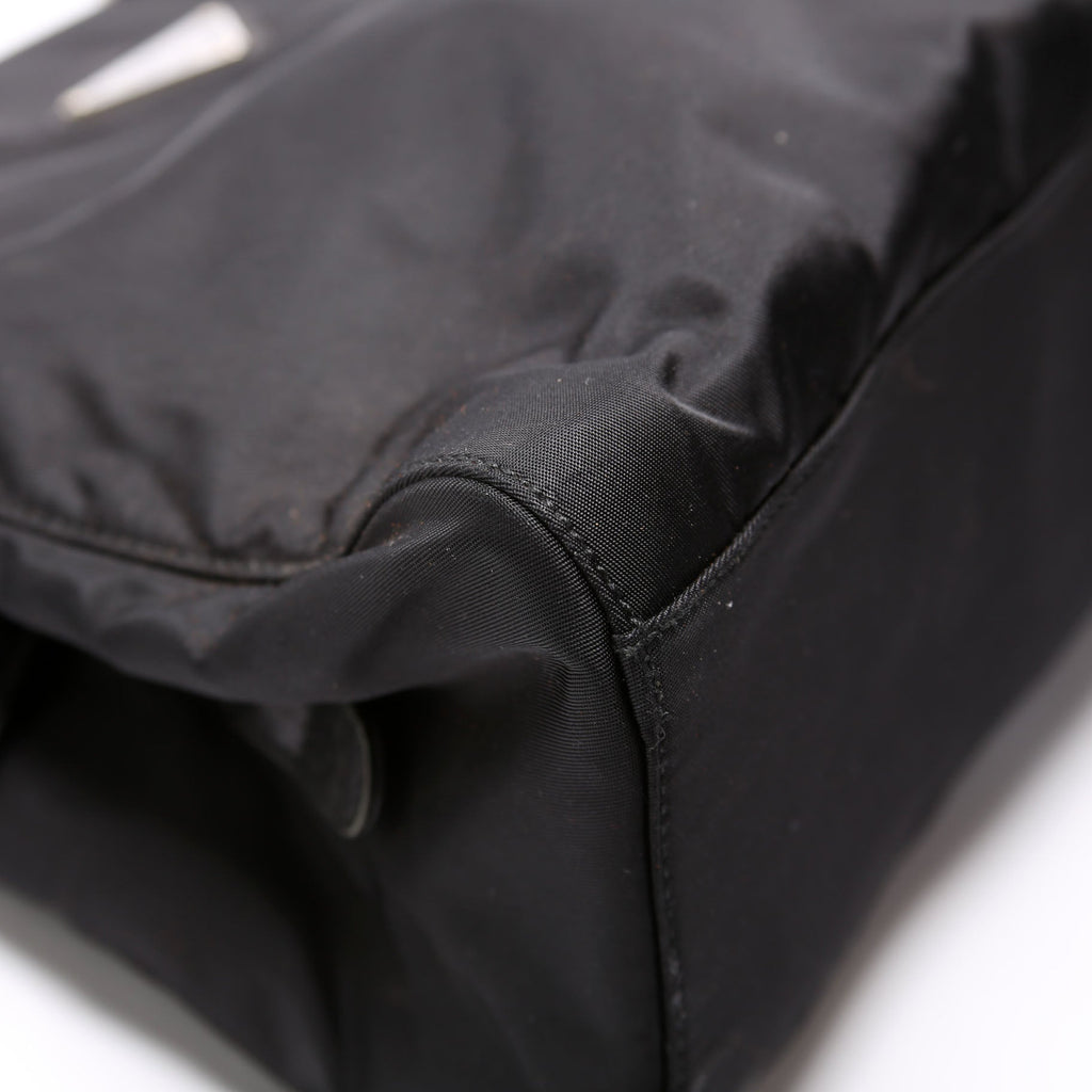 Nylon Catena Chain Shoulder Bag Black