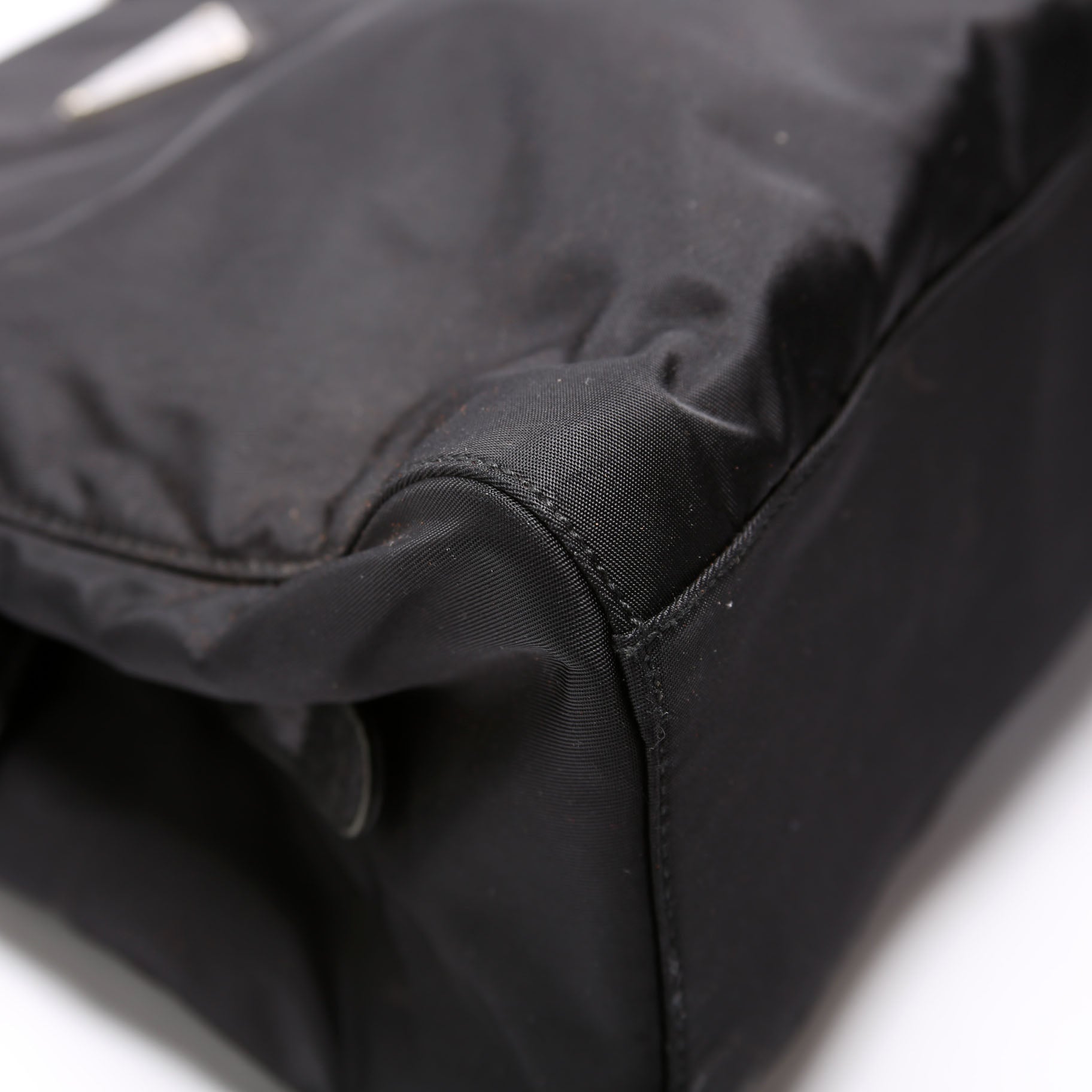 Nylon Catena Chain Shoulder Bag Black