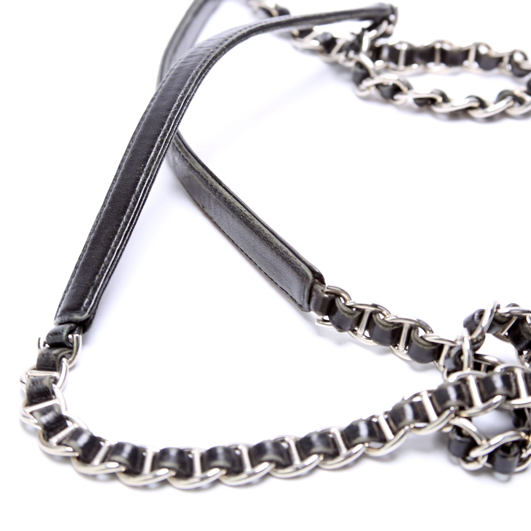 Nylon Catena Chain Shoulder Bag Black