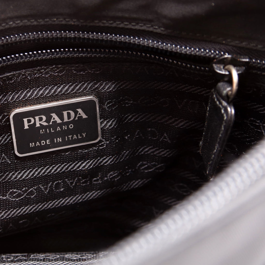 Nylon Catena Chain Shoulder Bag Black