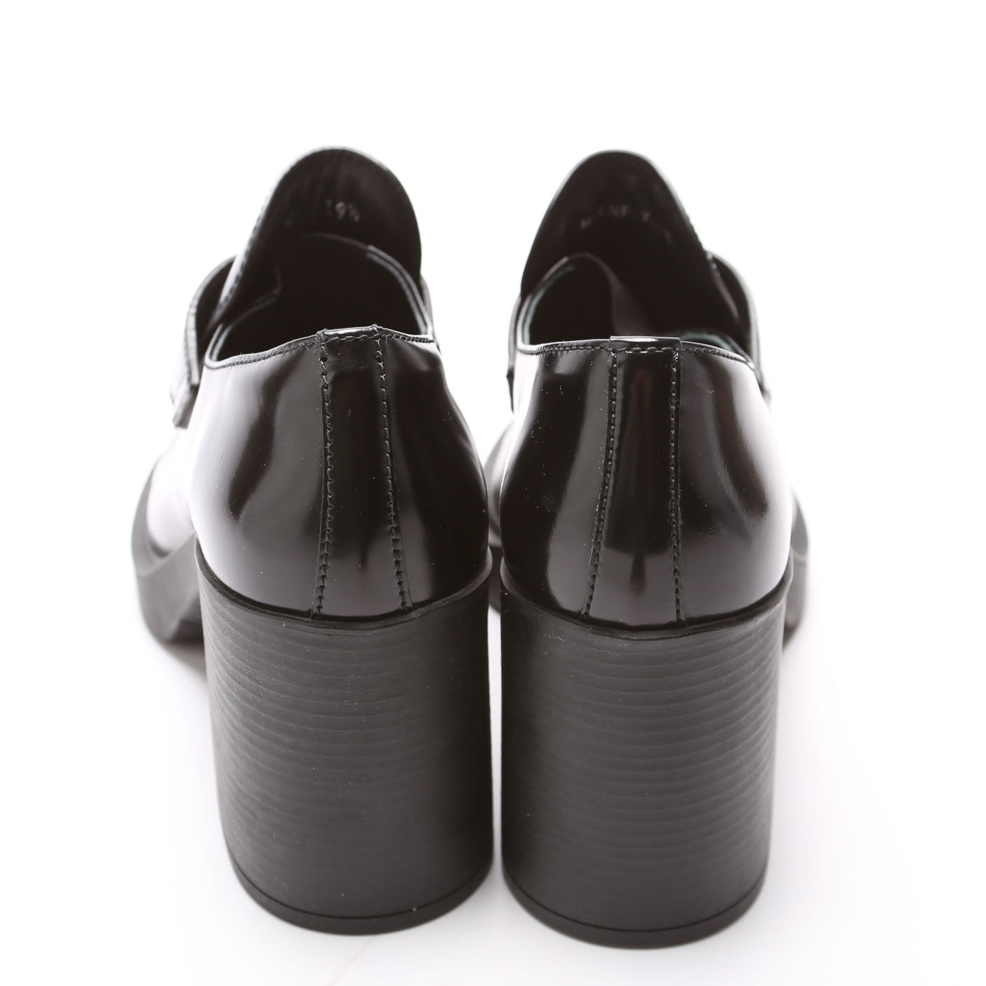 Triangle Logo Heel Loafers Brushed Leather Size 39.5