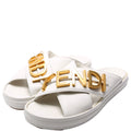 Fendigraphy Leather Sandal Size 41 White