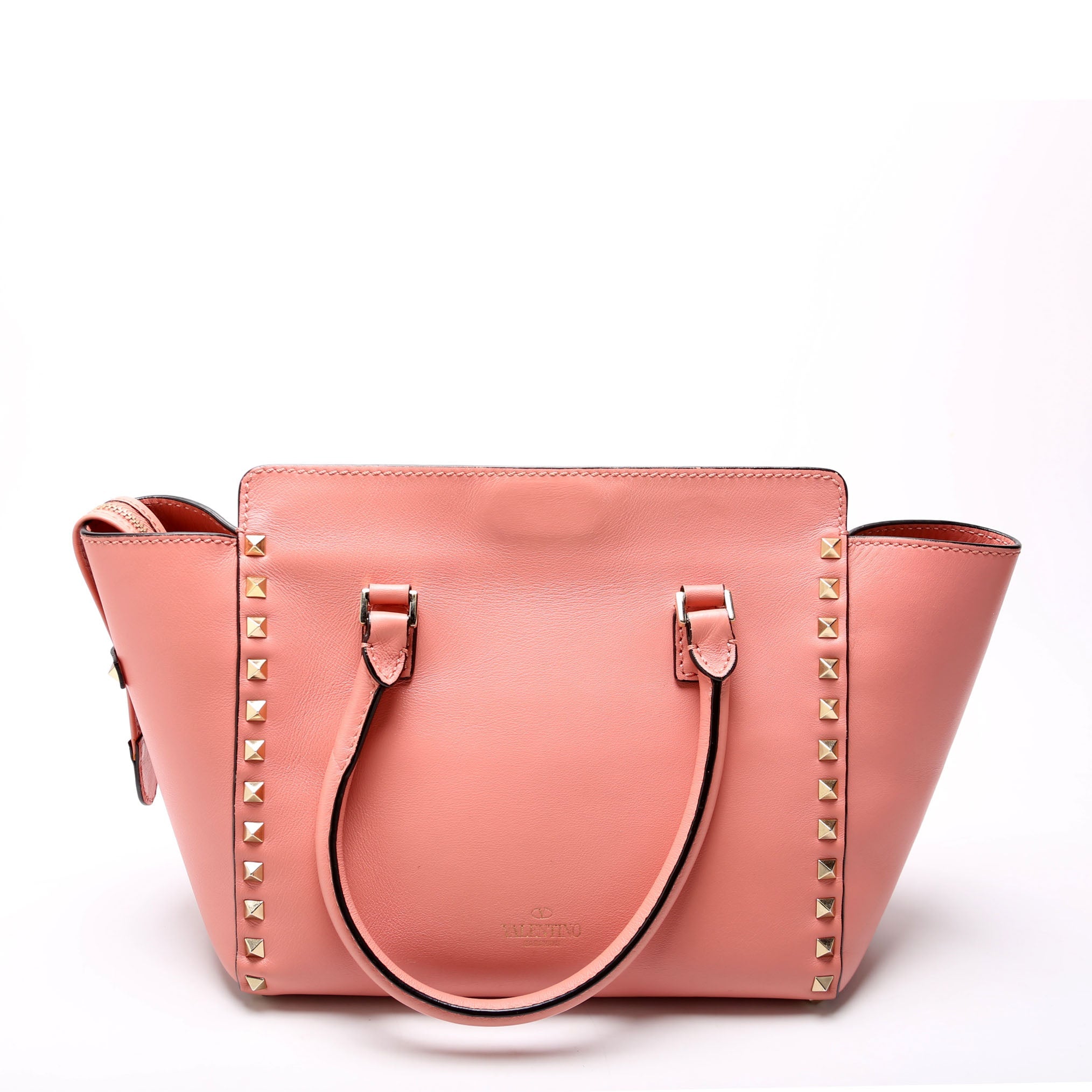 Rockstud Double Handle Tote Small Pink