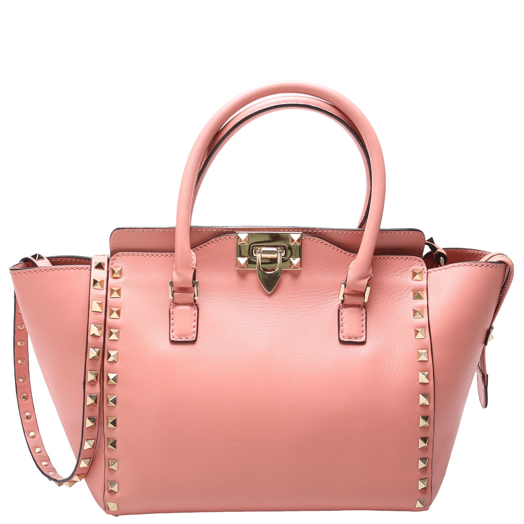 Rockstud Double Handle Tote Small Pink