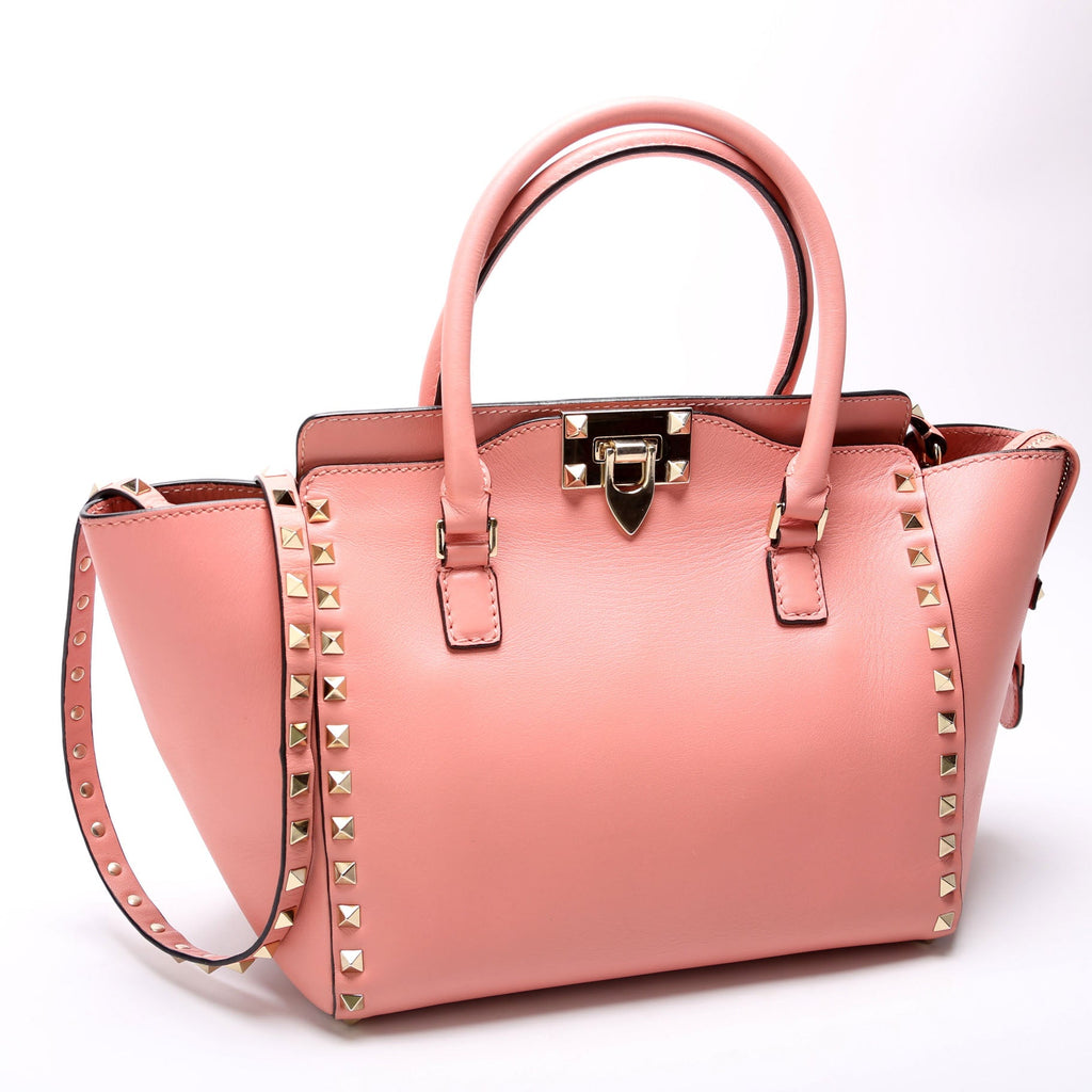Rockstud Double Handle Tote Small Pink