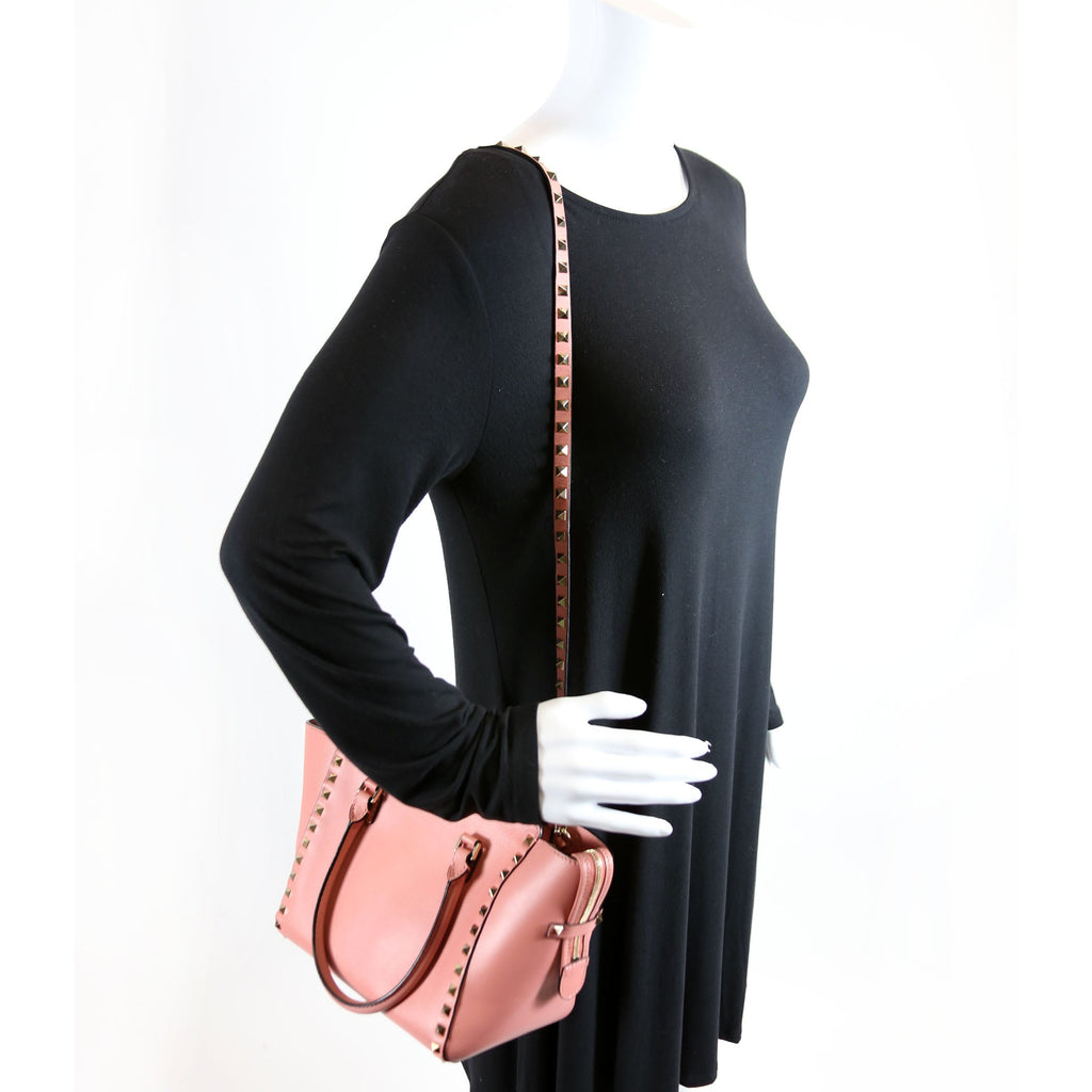 Rockstud Double Handle Tote Small Pink