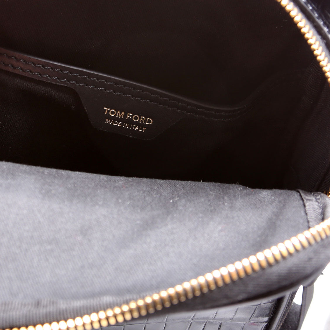 Buckley Small Croc Embossed Crossbody Black