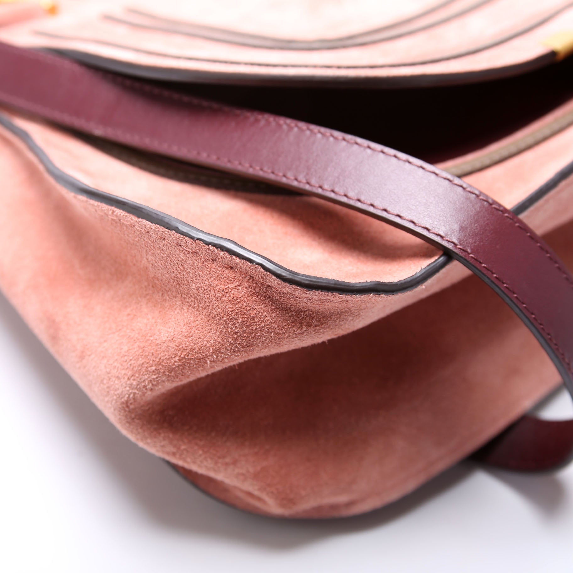 Marcie Medium Double Carry Suede Pink