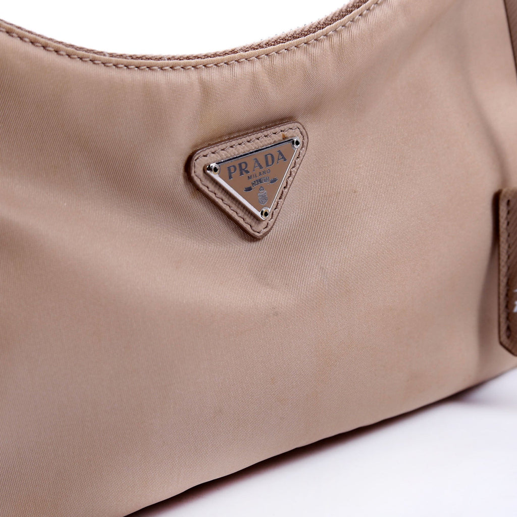 Prada Nylon Re-Edition 2005 Shoulder Bag Tan