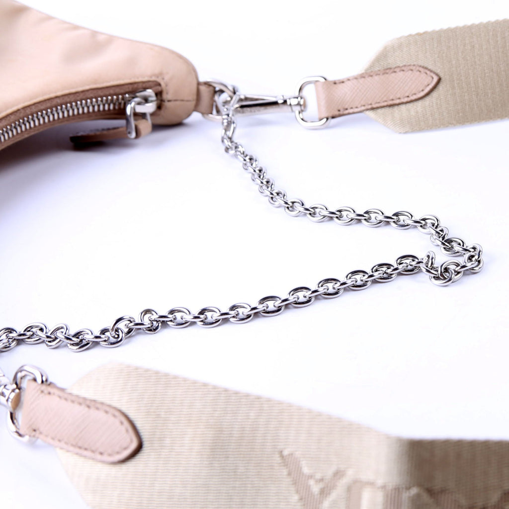 Prada Nylon Re-Edition 2005 Shoulder Bag Tan