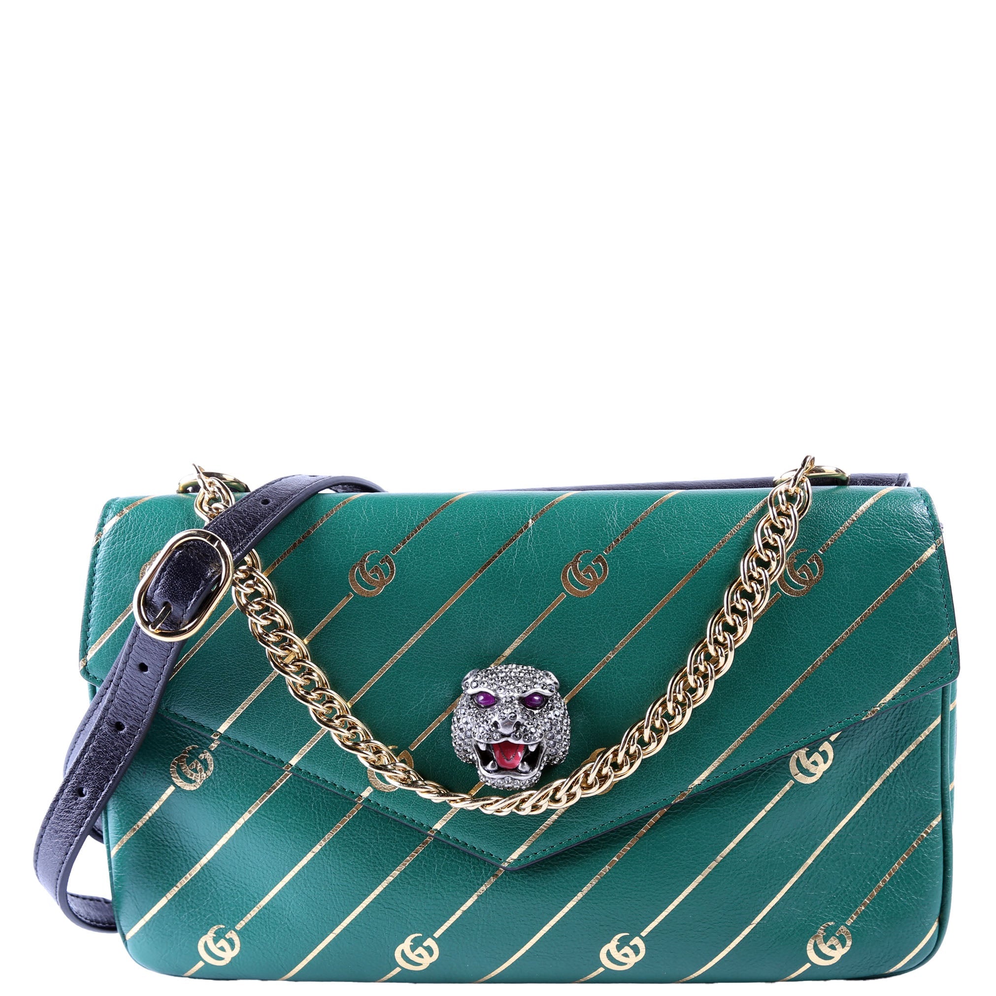 Gucci 524822 Thiara Double Medium Shoulder Green/Black