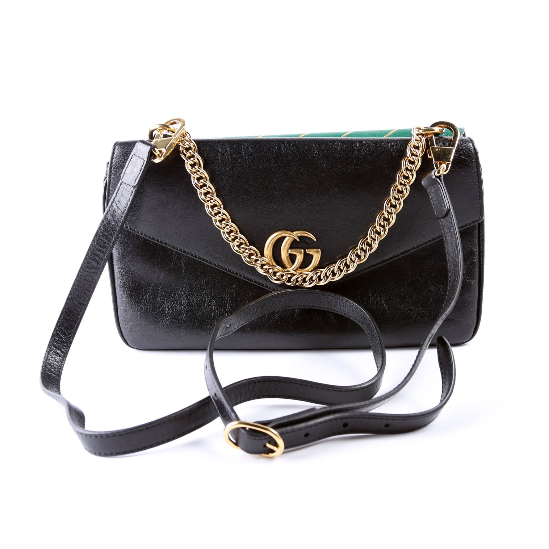 Gucci 524822 Thiara Double Medium Shoulder Green/Black