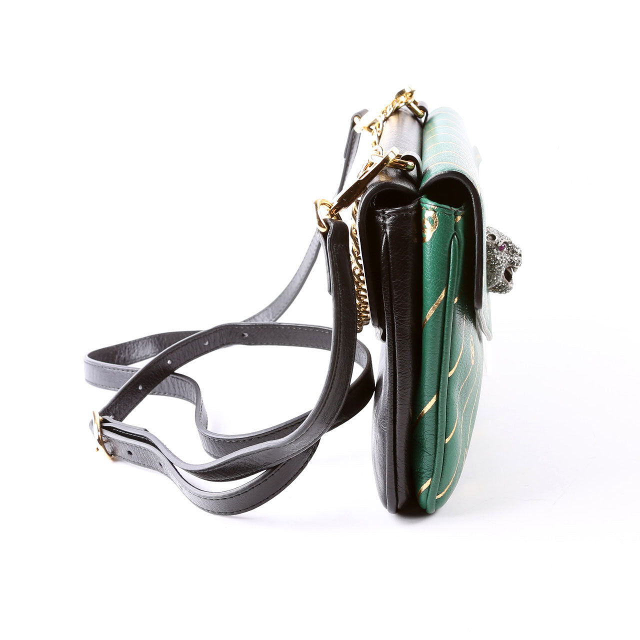 Gucci 524822 Thiara Double Medium Shoulder Green/Black