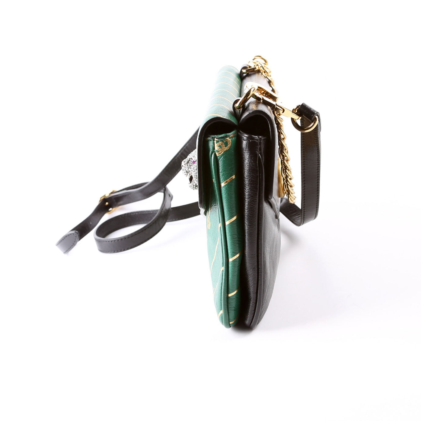 Gucci 524822 Thiara Double Medium Shoulder Green/Black