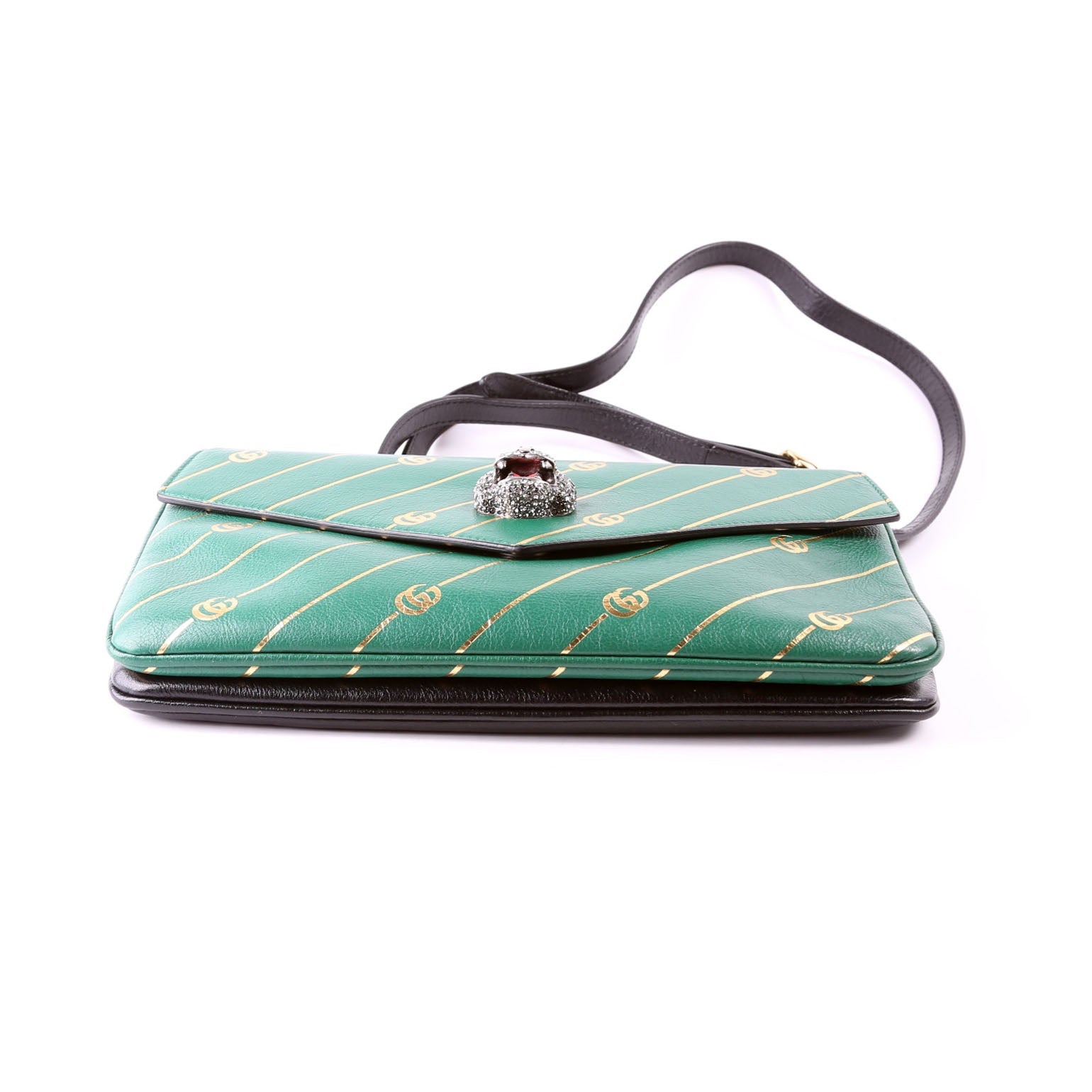 Gucci 524822 Thiara Double Medium Shoulder Green/Black