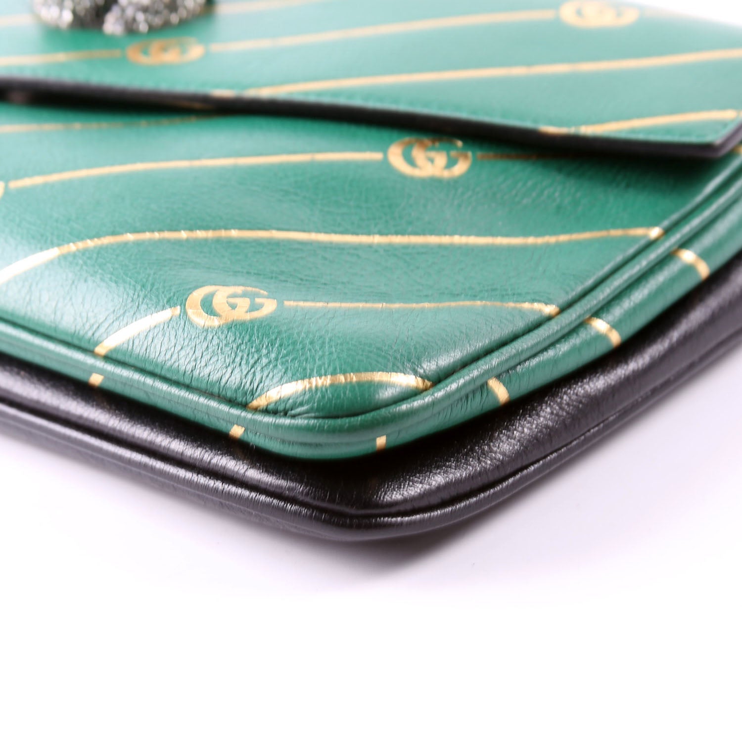 Gucci 524822 Thiara Double Medium Shoulder Green/Black