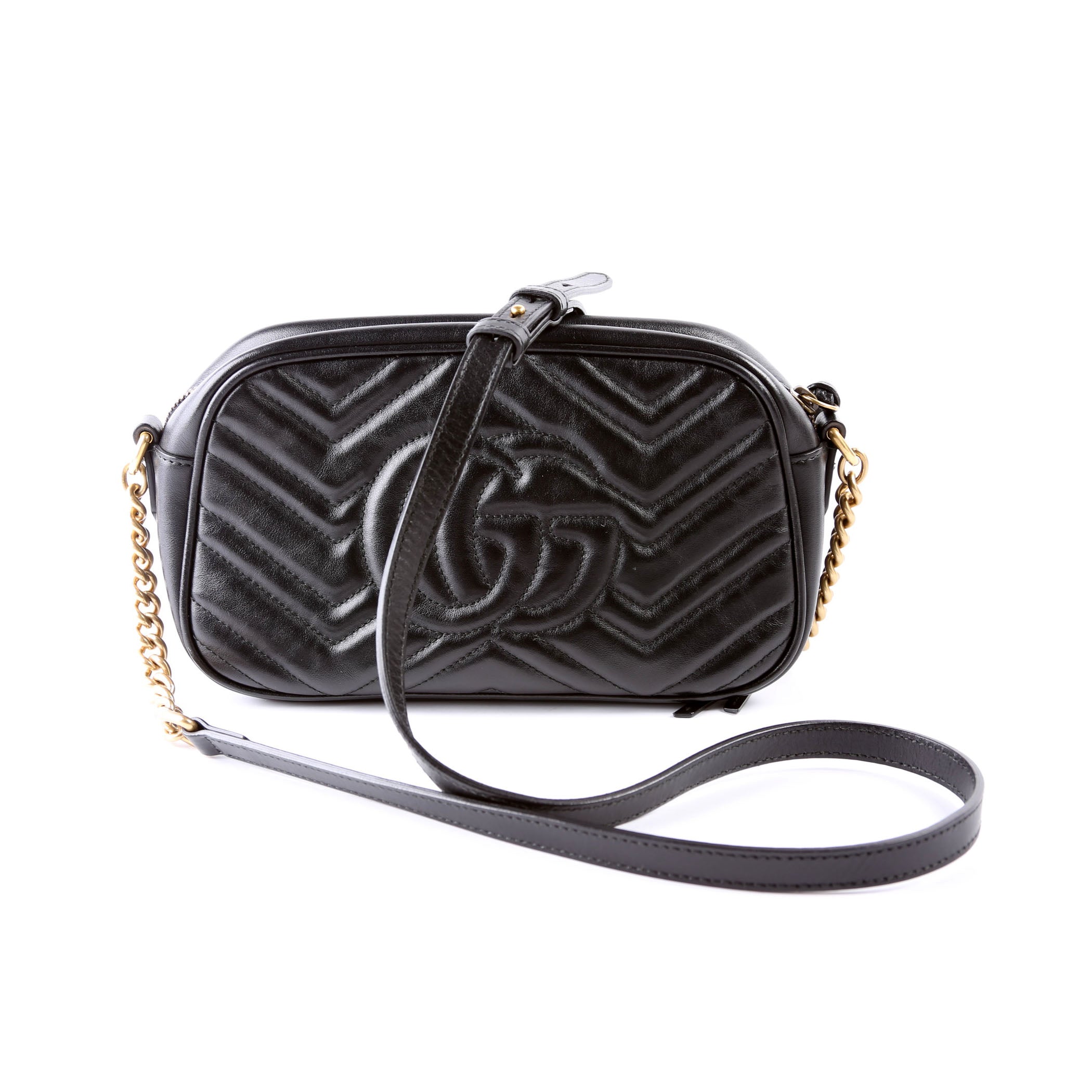 447632 Marmont Small Leather Camera Black