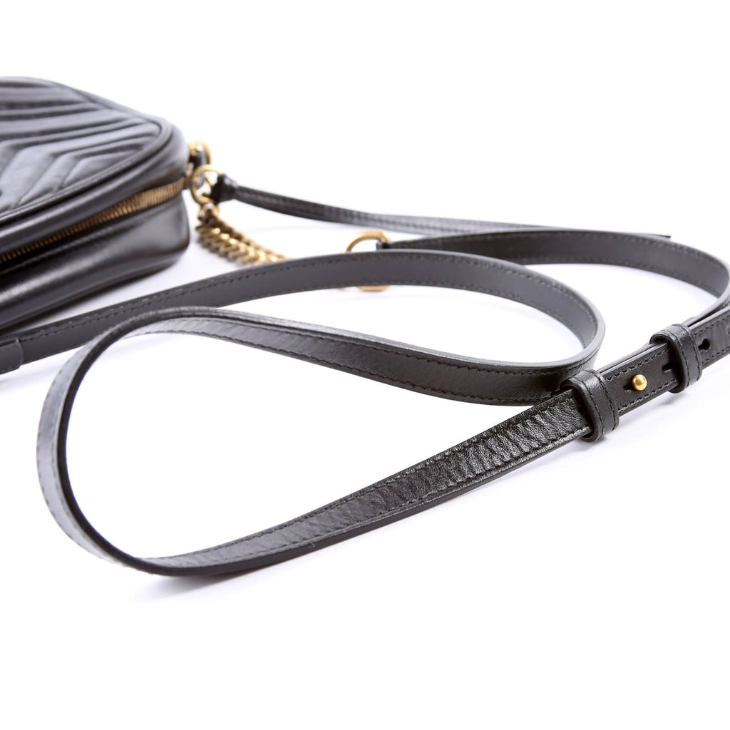 447632 Marmont Small Leather Camera Black