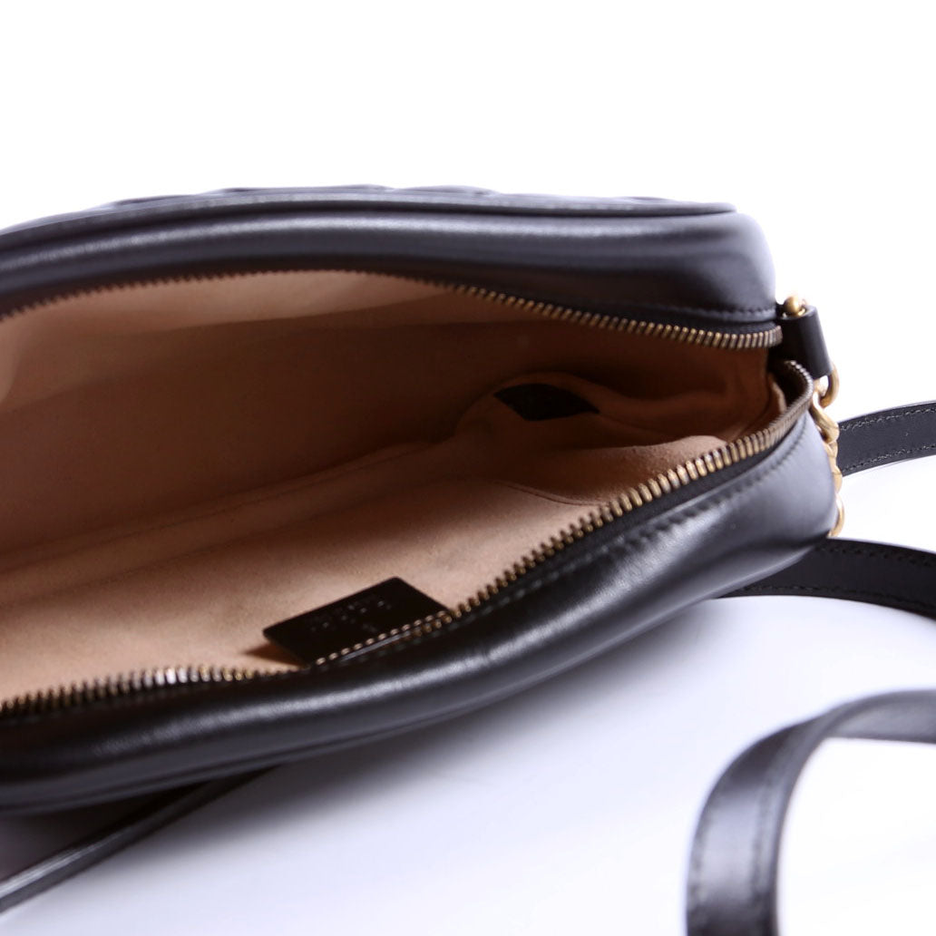 447632 Marmont Small Leather Camera Black