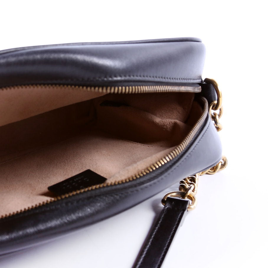 447632 Marmont Small Leather Camera Black