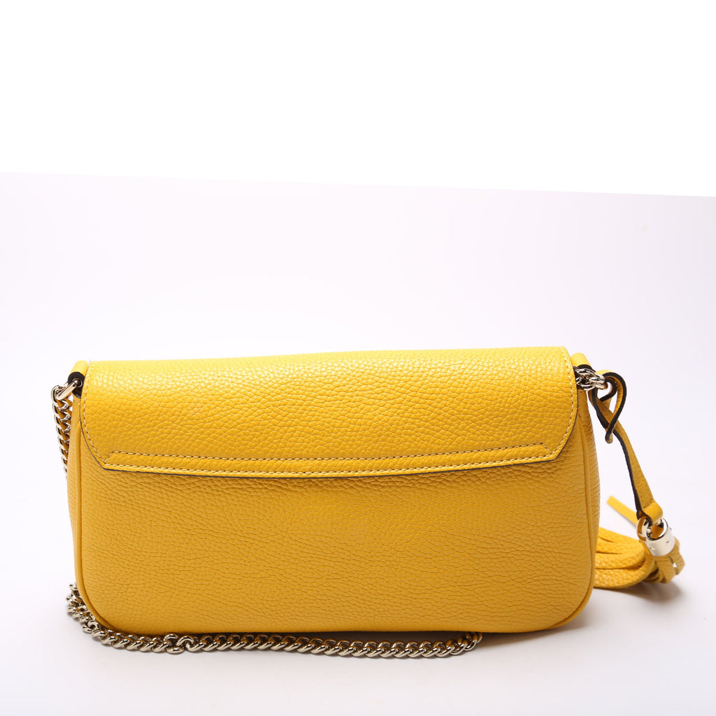 536224 Soho Chain Tassel Flap Yellow