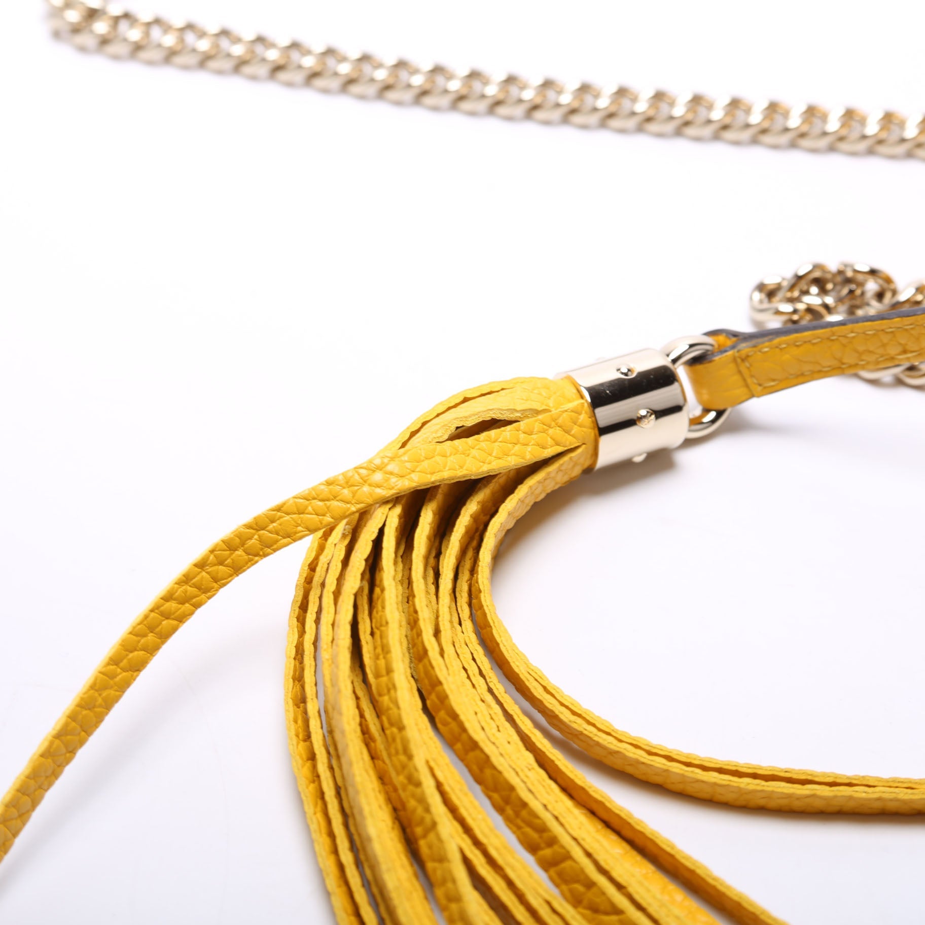 536224 Soho Chain Tassel Flap Yellow