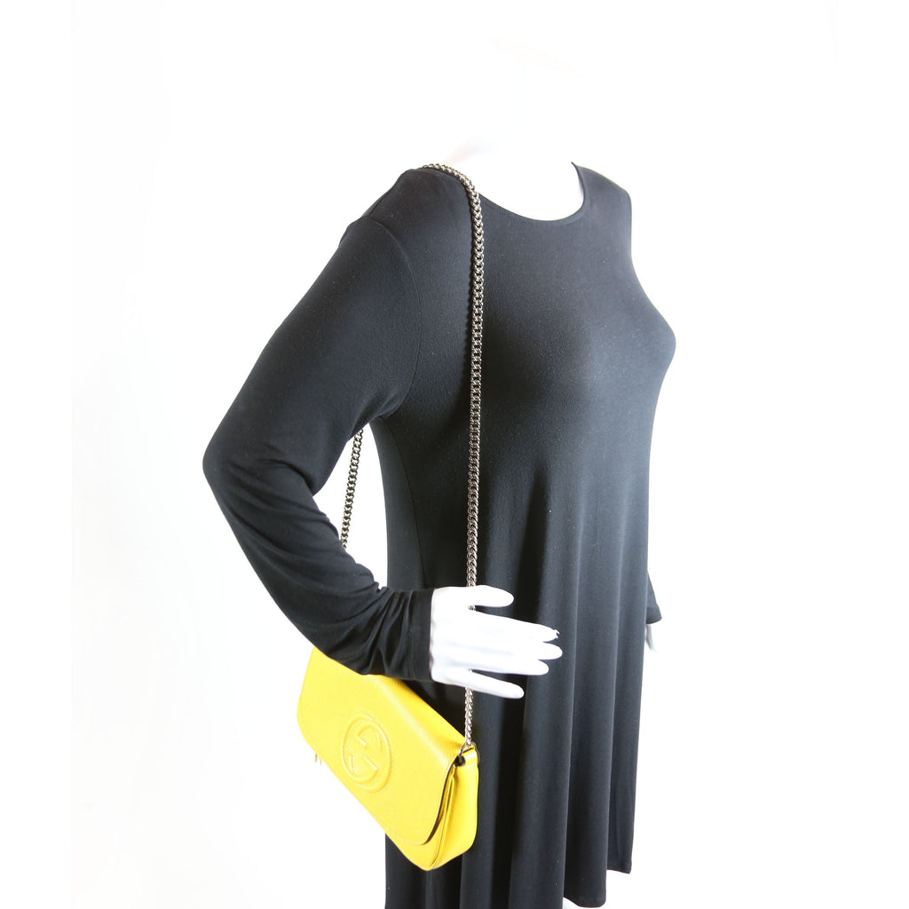 536224 Soho Chain Tassel Flap Yellow