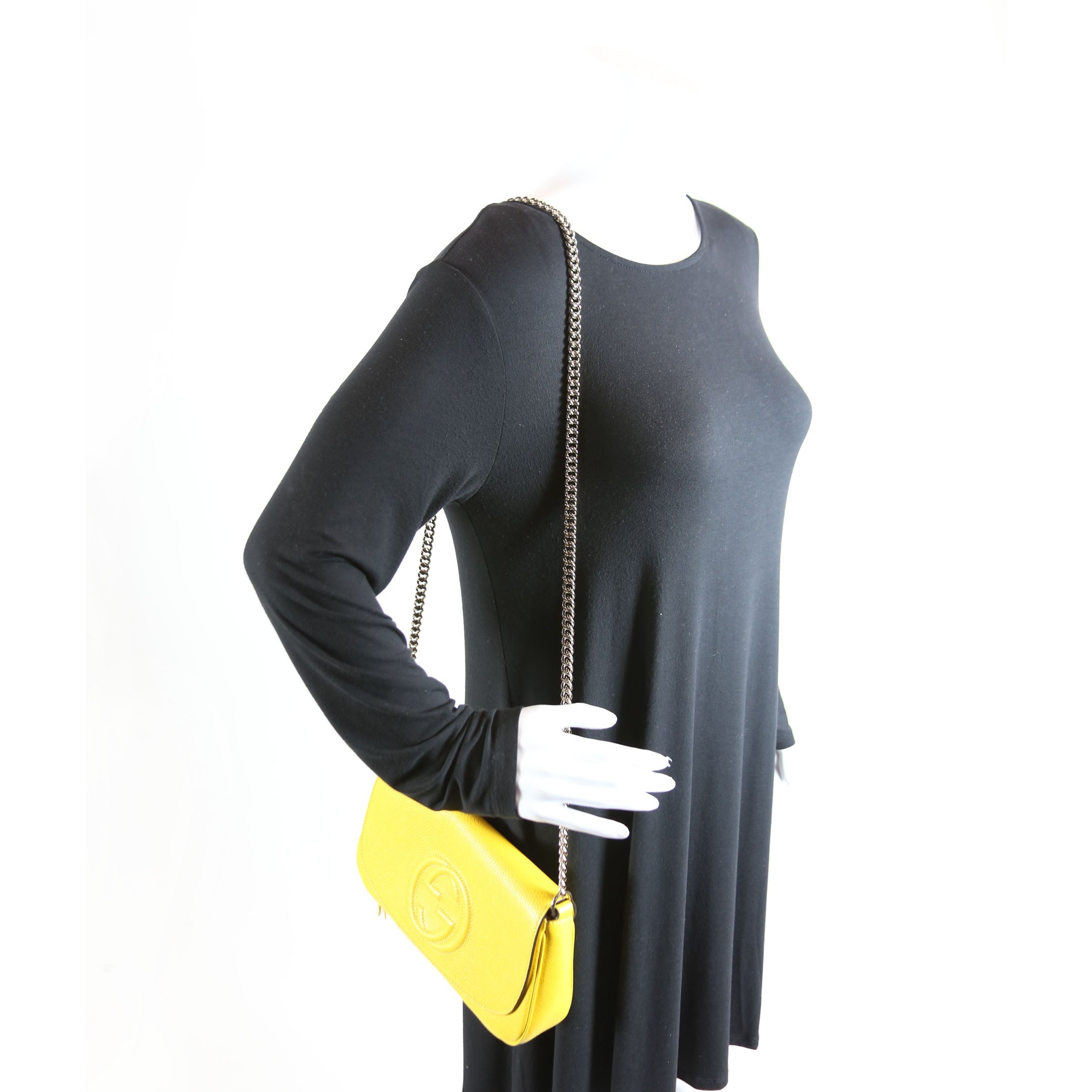 536224 Soho Chain Tassel Flap Yellow