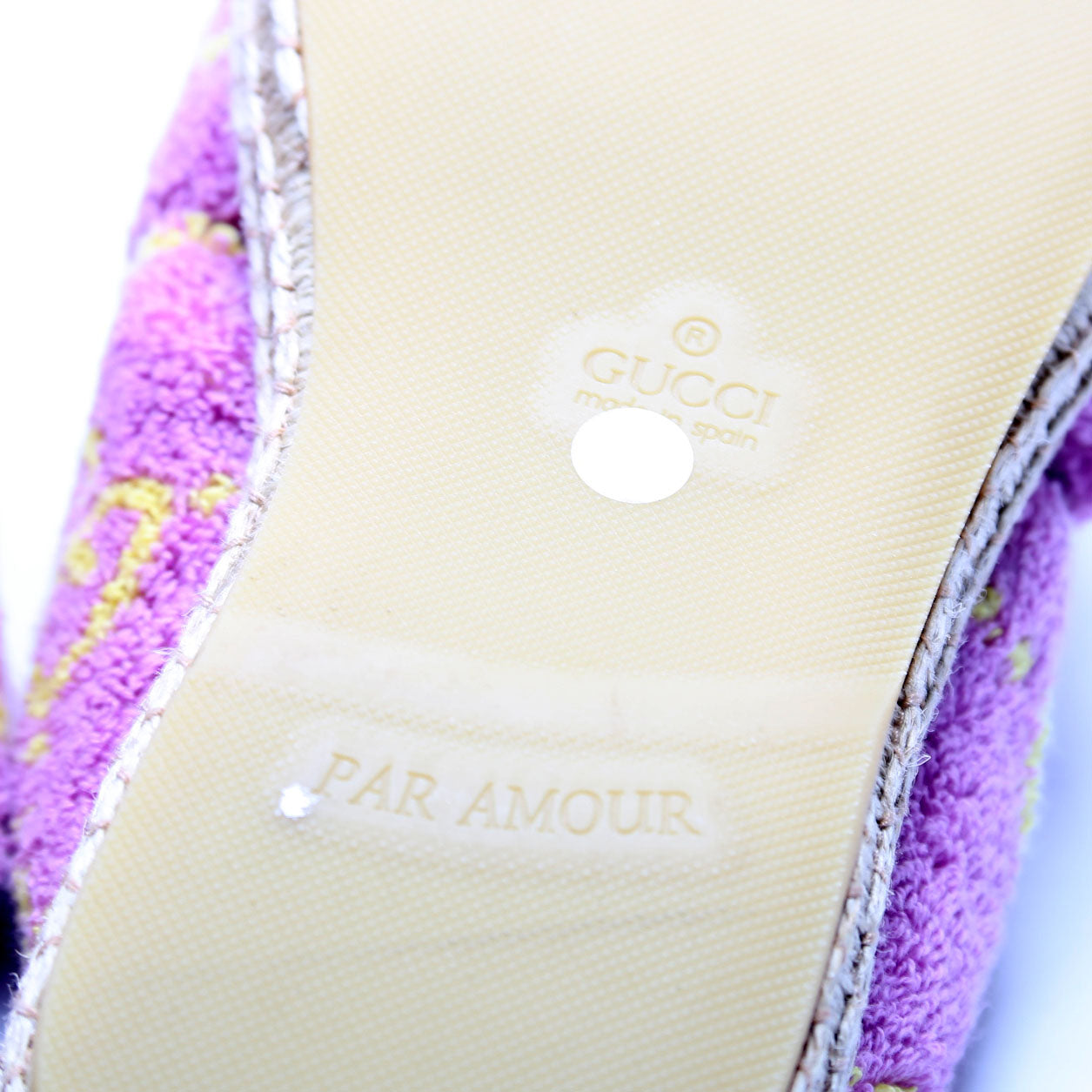 GG Jacquard Terry Cloth Espadrille Sandals Size 38 Purple
