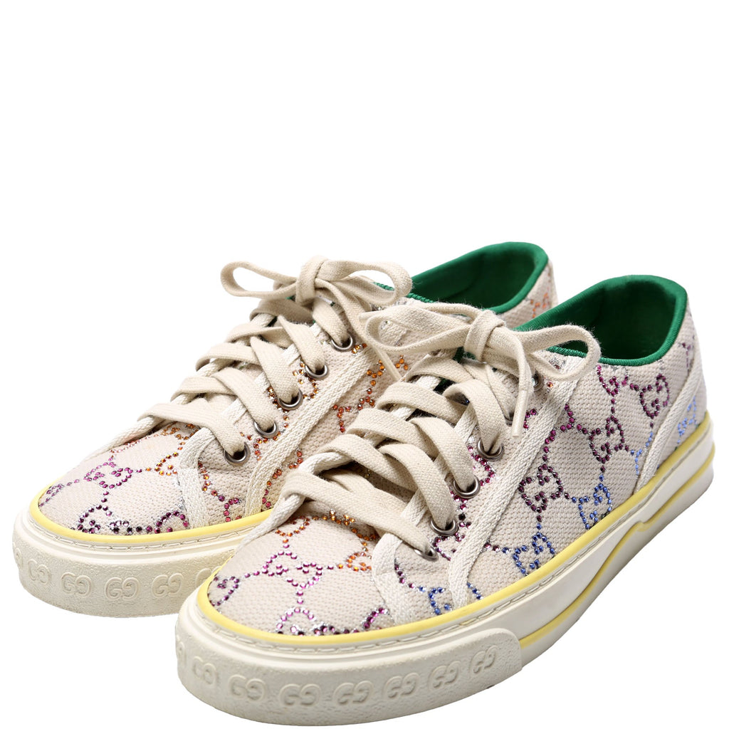 1977 Tennis GG Crystal Sneakers Size 37.5 Beige