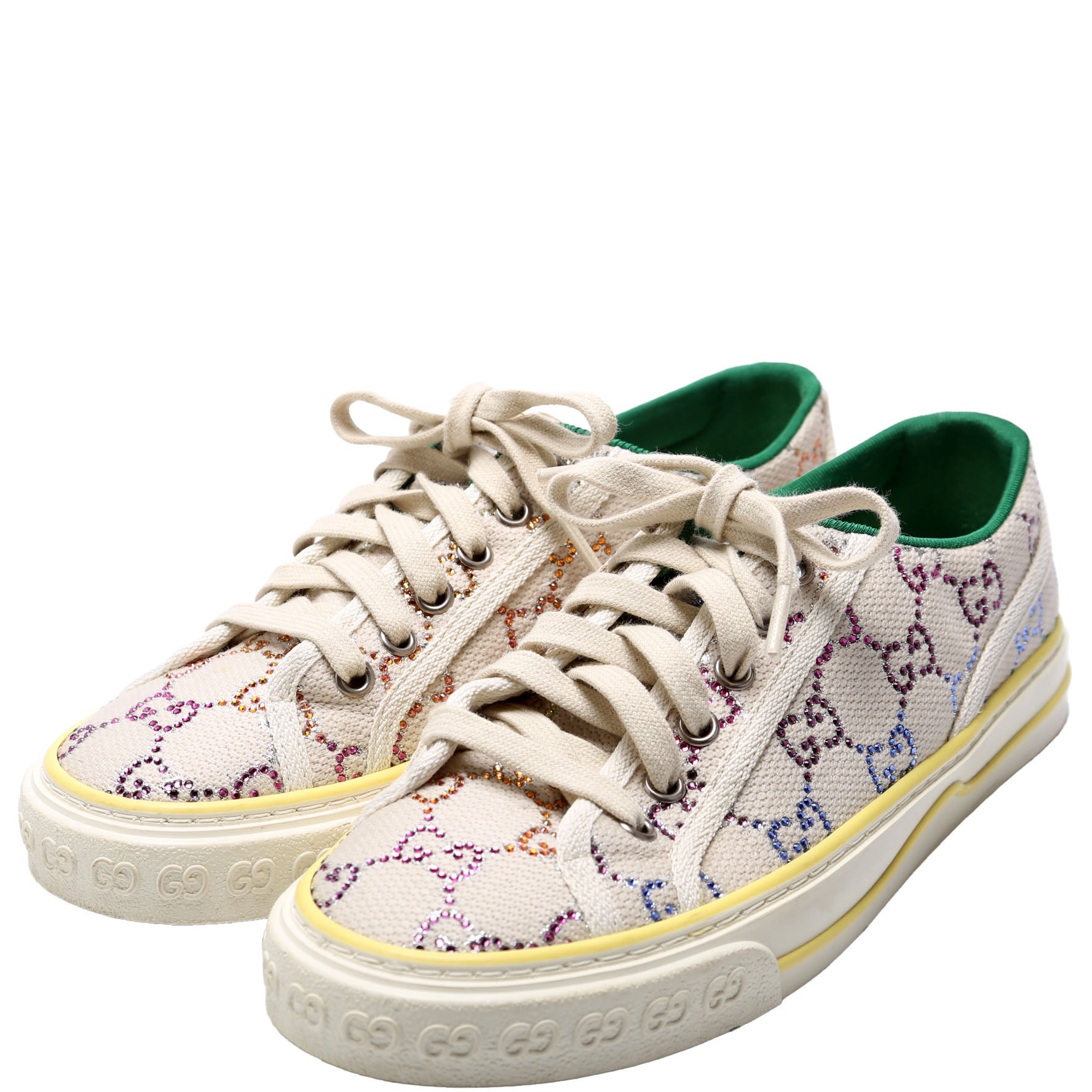 1977 Tennis GG Crystal Sneakers Size 37.5 Beige
