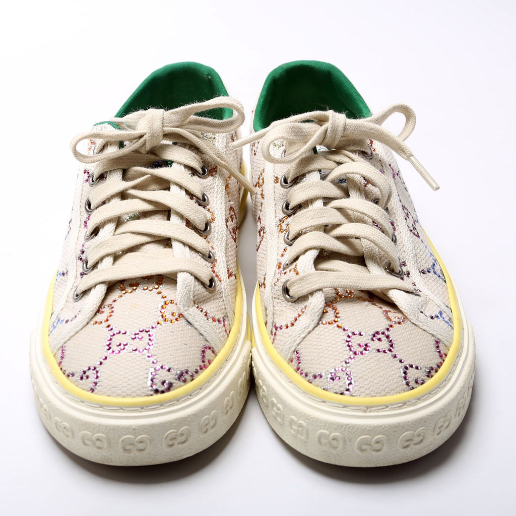 1977 Tennis GG Crystal Sneakers Size 37.5 Beige