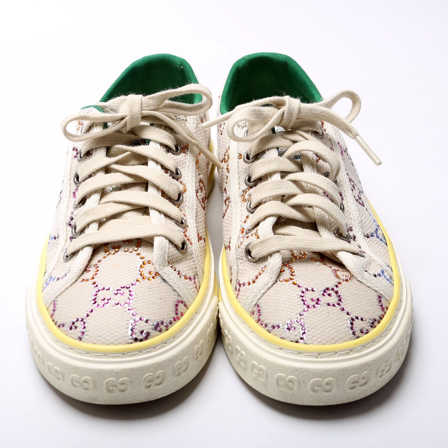 1977 Tennis GG Crystal Sneakers Size 37.5 Beige