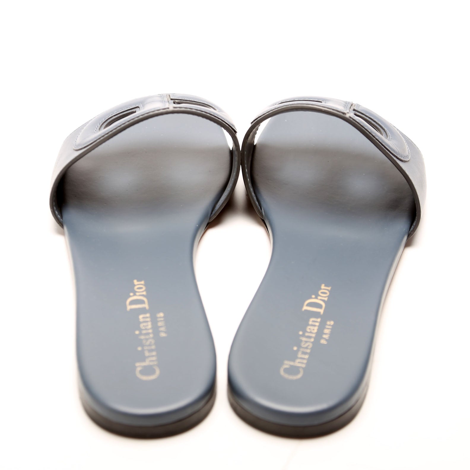 D-Club Slide Leather Sandals Size 38.5 Blue