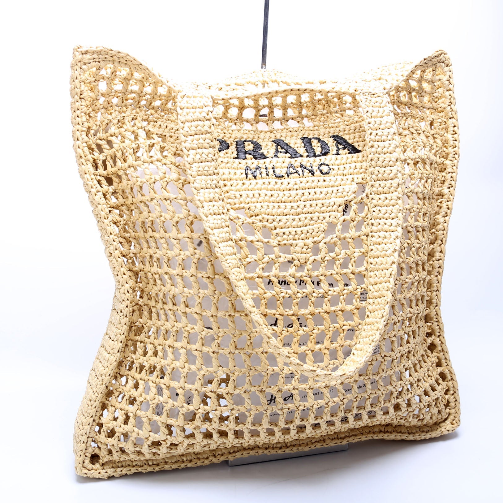 Raffia Crochet Tote Bag