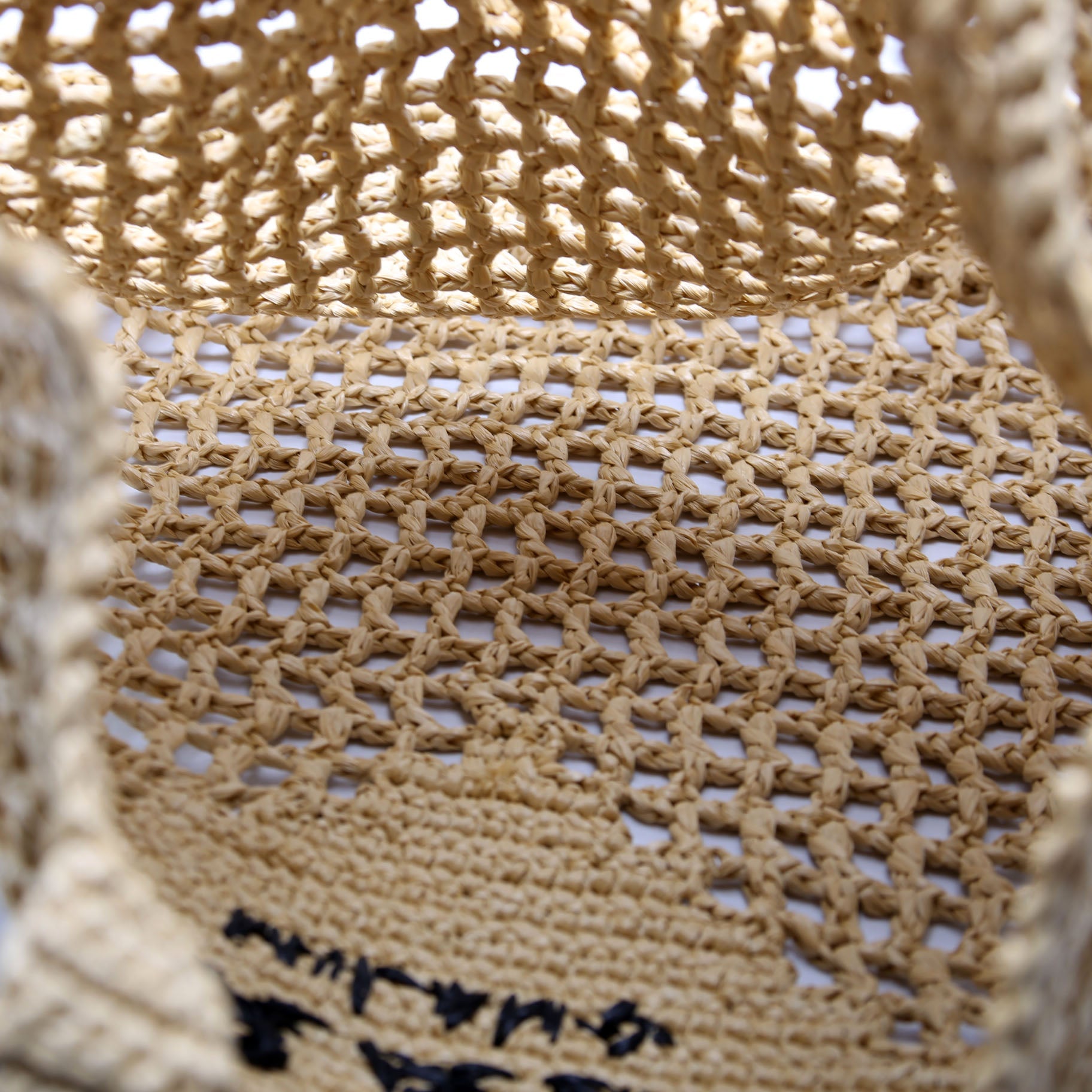 Raffia Crochet Tote Bag