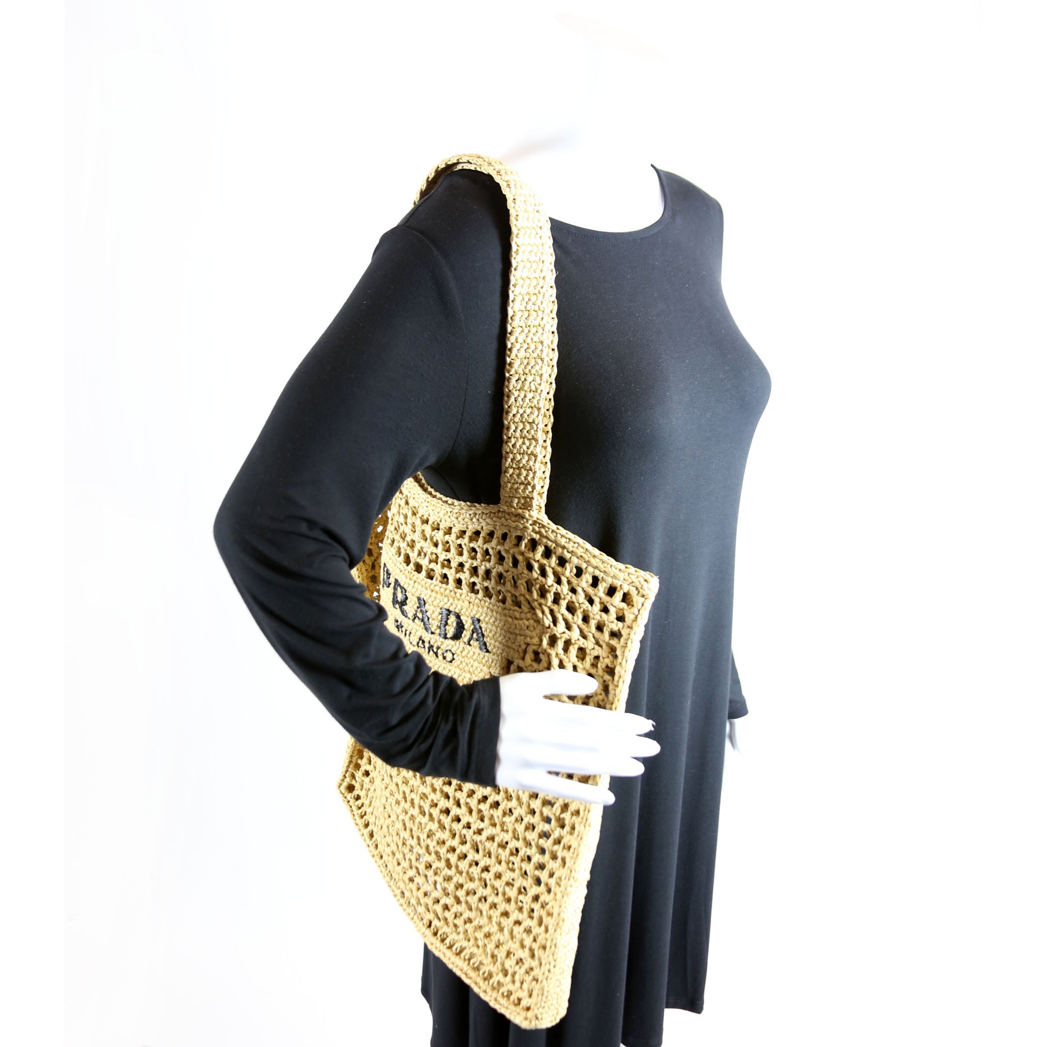 Raffia Crochet Tote Bag