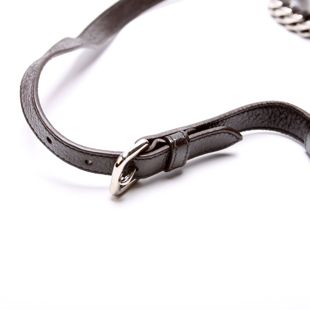 Cervo Lux Chain Shoulder Bag Brown