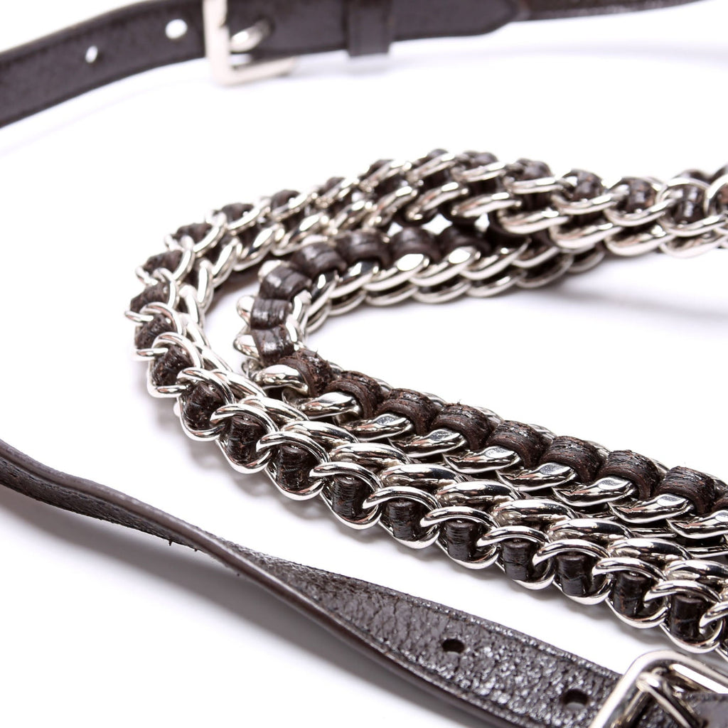 Cervo Lux Chain Shoulder Bag Brown
