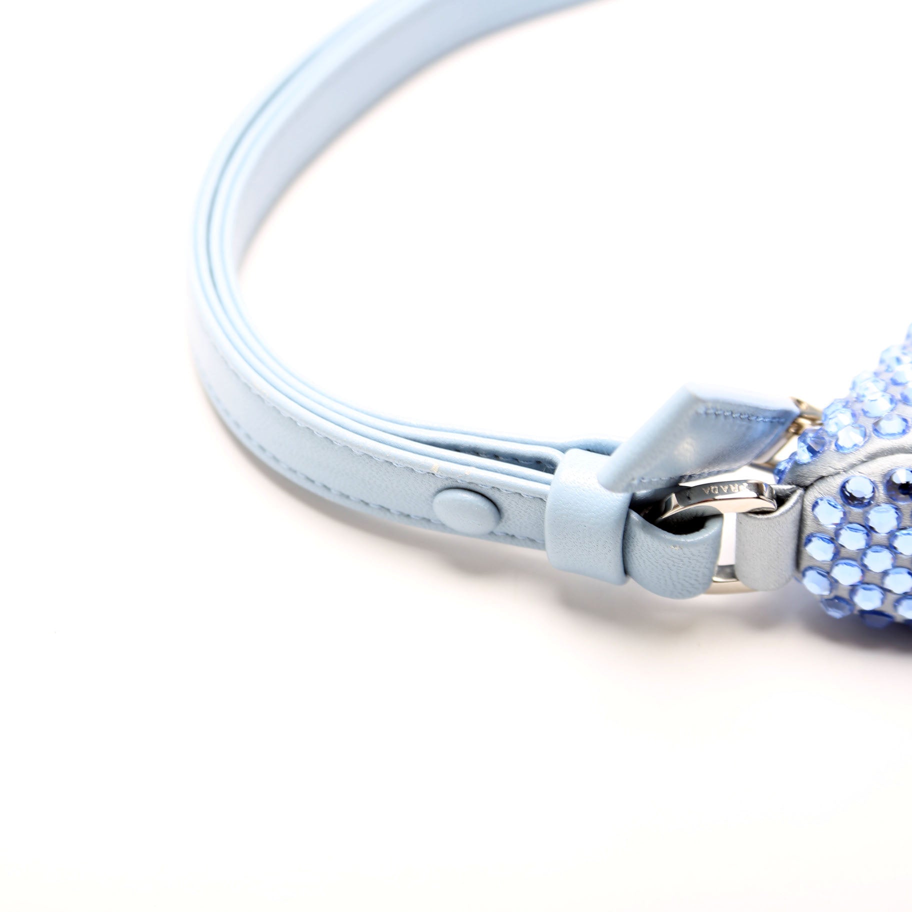 1BC190 Crystal Satin Triangle Pouch Blue