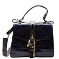 Aby Day Medium Croc Embossed Shoulder Bag Blue