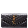 Flap Wallet Large Smooth Leather 372264 Black