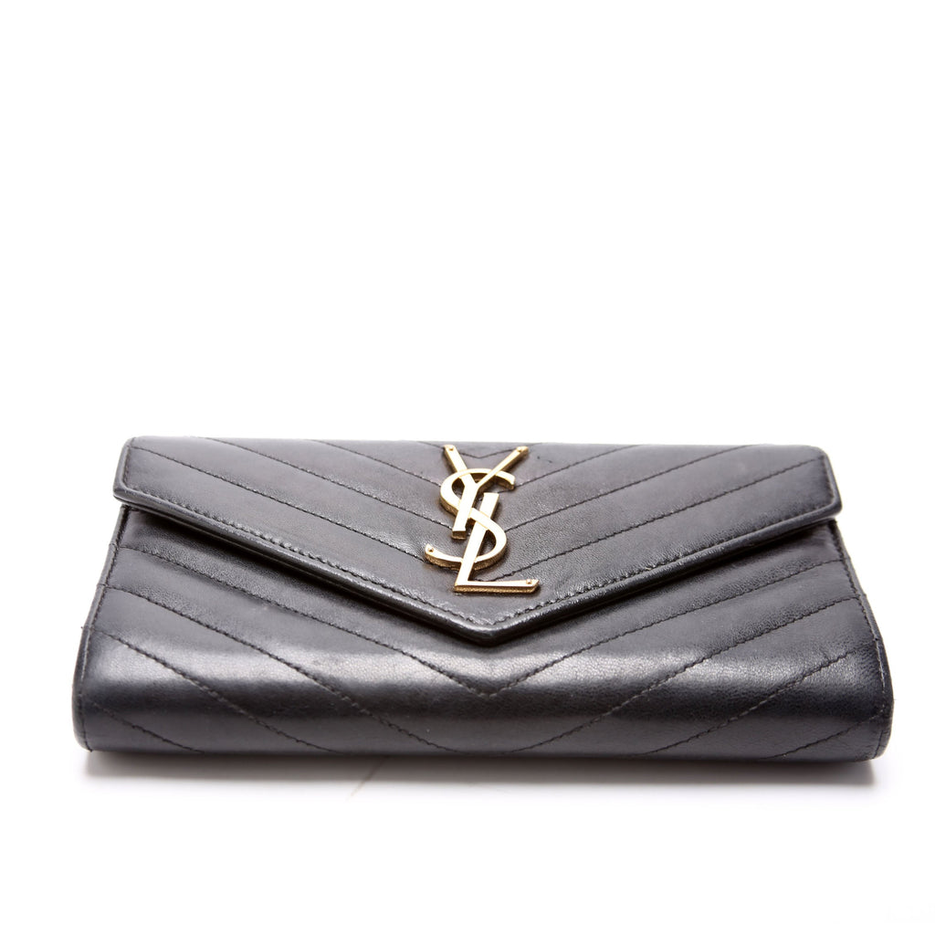 Flap Wallet Large Smooth Leather 372264 Black