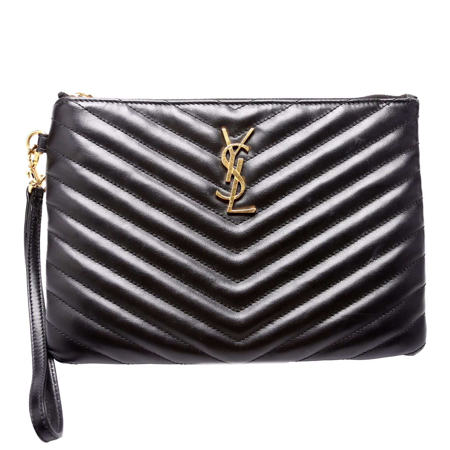 379039 A5 Matelasse Pouch Black