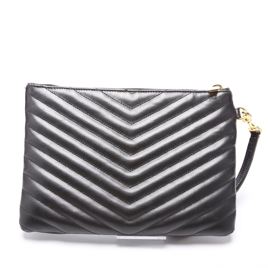 379039 A5 Matelasse Pouch Black