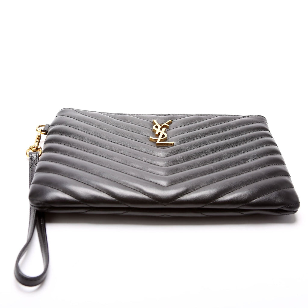 379039 A5 Matelasse Pouch Black