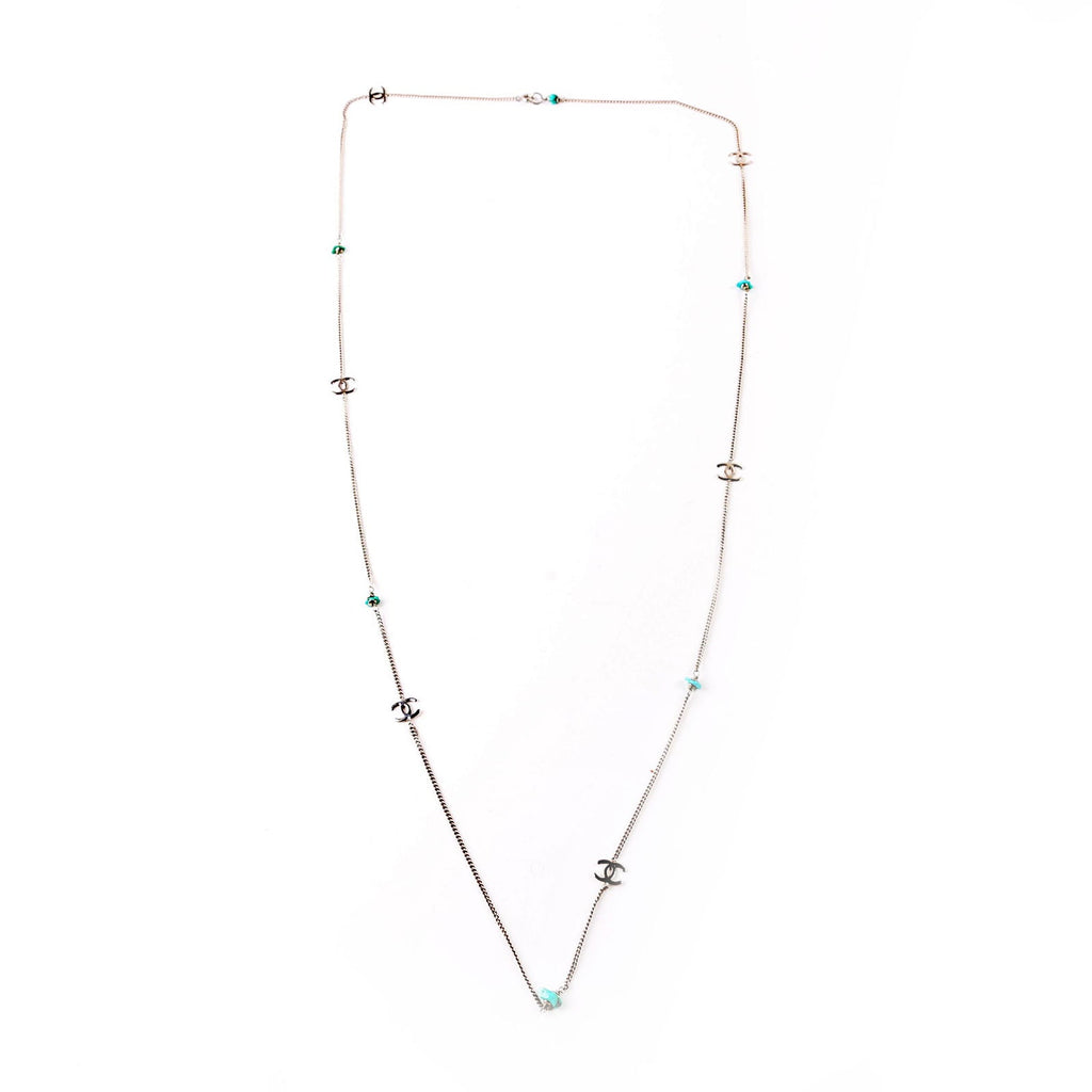 CC Turqouise Beaded Long Necklace