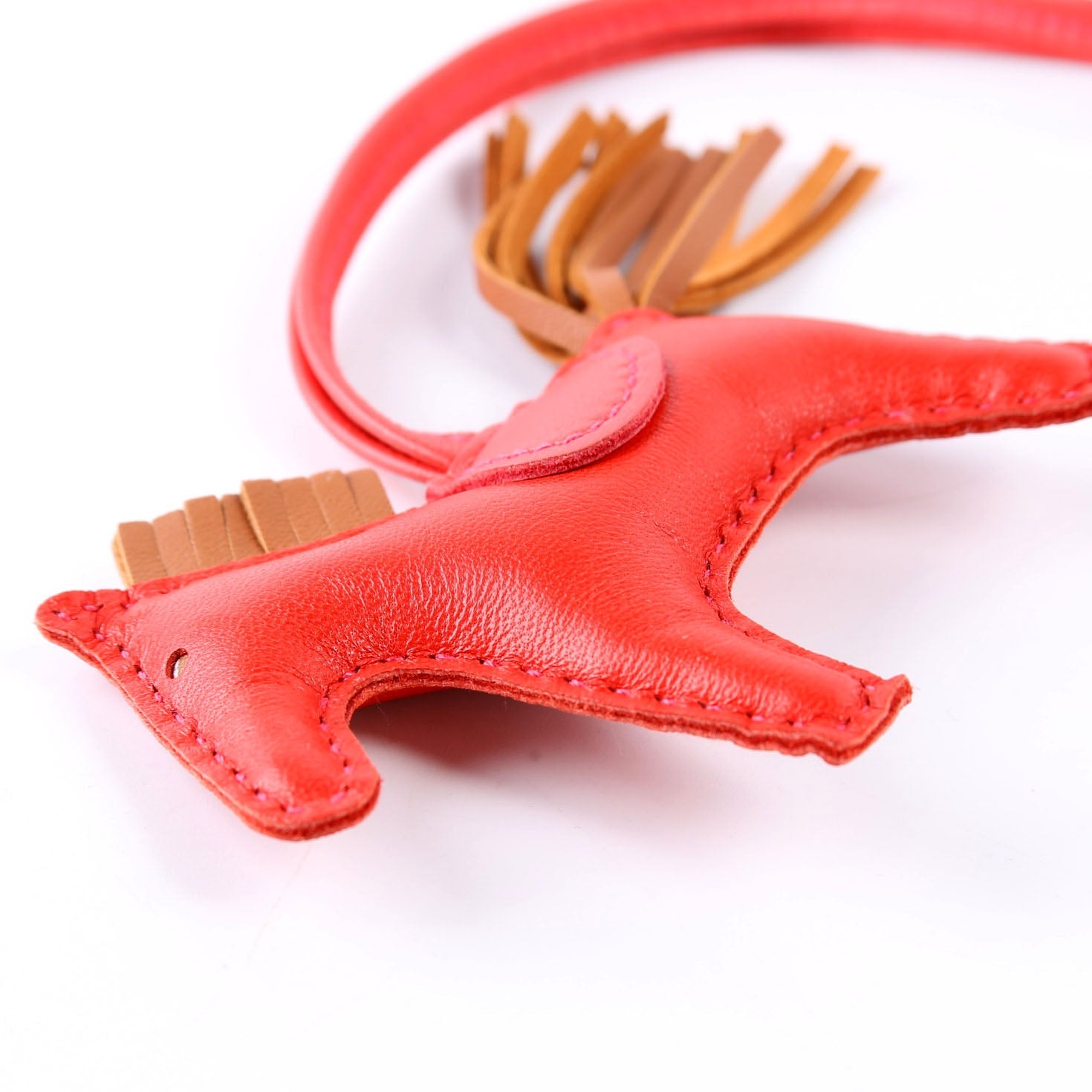 Rodeo Horse Charm Lambskim TPM Red